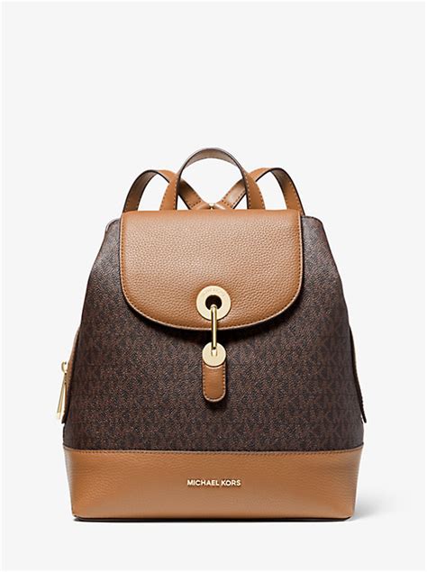 michael kors raven backpack black|Raven Medium Logo and Pebbled Leather Backpack .